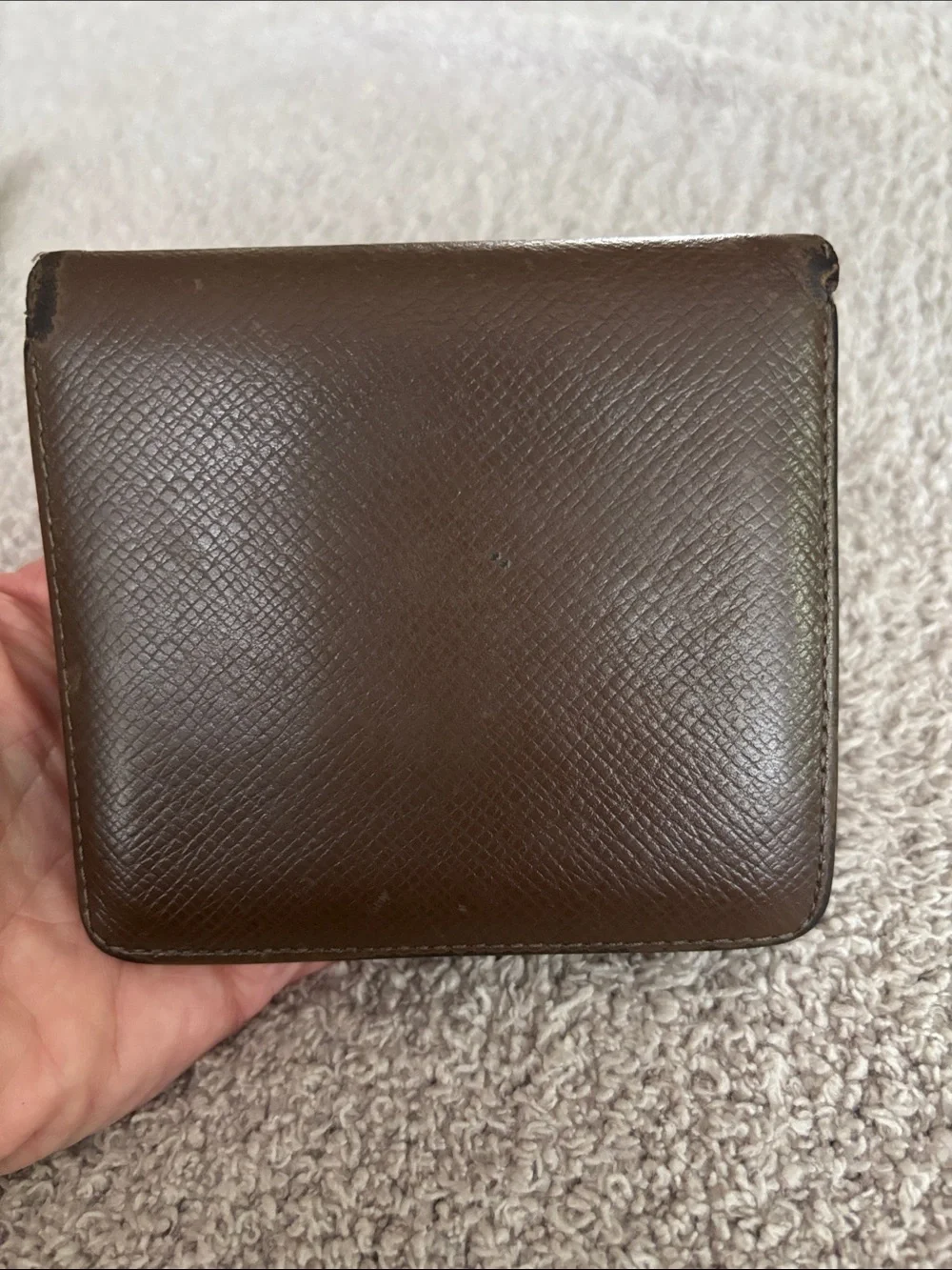 Vintage Louis Vuitton Taiga Leather Bifold Wallet Brown